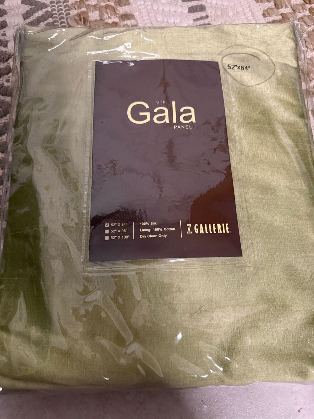 NWT Z Gallerie Gala Silk Curtain Panel 52”x84”